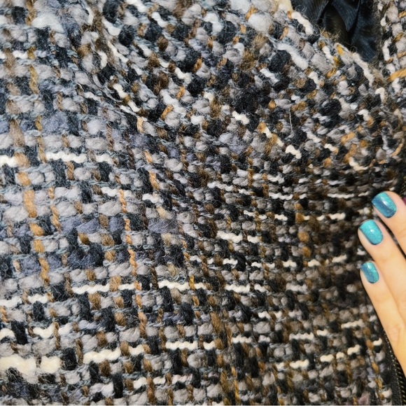 Banana Republic Italian Wool Bouclé Moto Jacket Tweed Coat - Picture 16 of 17